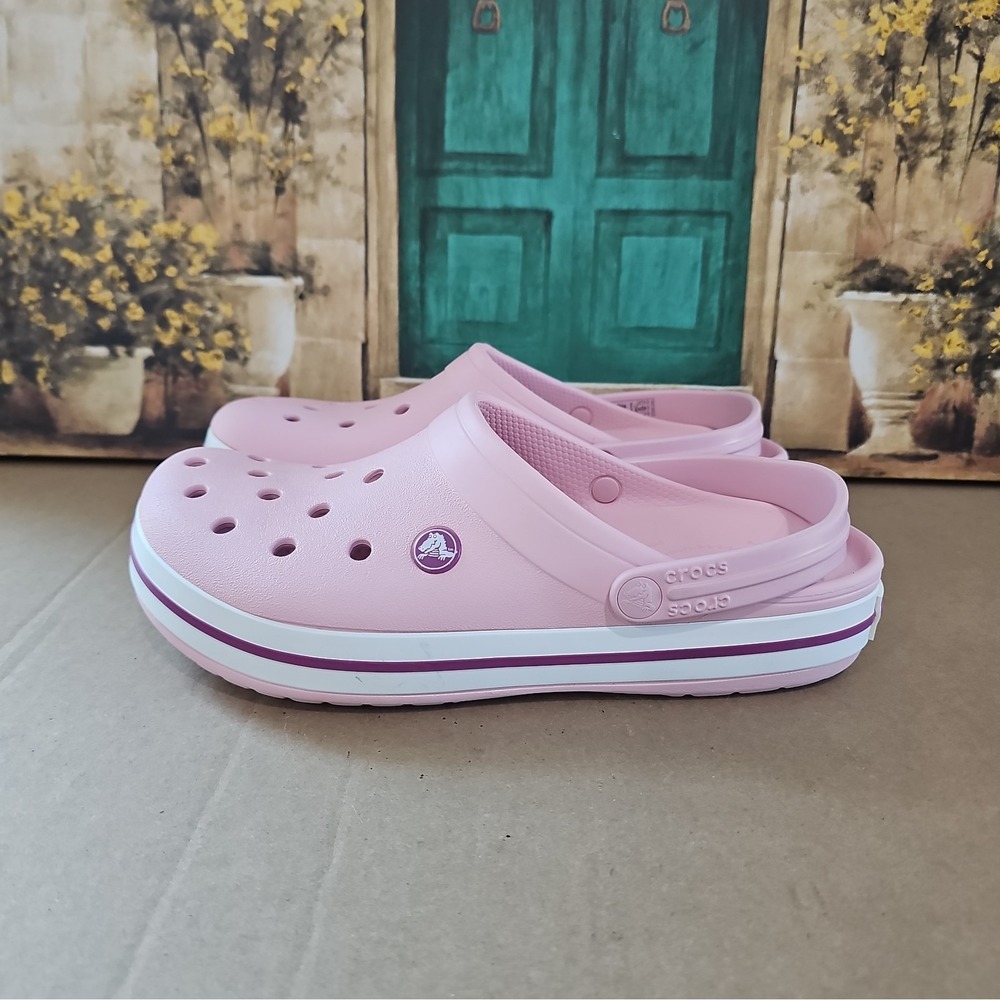 Crocs Crocband Clogs Women's Pink Slip On - Men's9 Women's 11